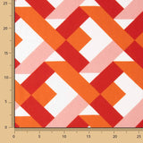 Viskose mit geometrischem Muster in Orange und Koralle - Ribes y Casals