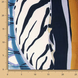 Viskose mit geometrischem Muster in Blau und Senfgelb - Ribes y Casals