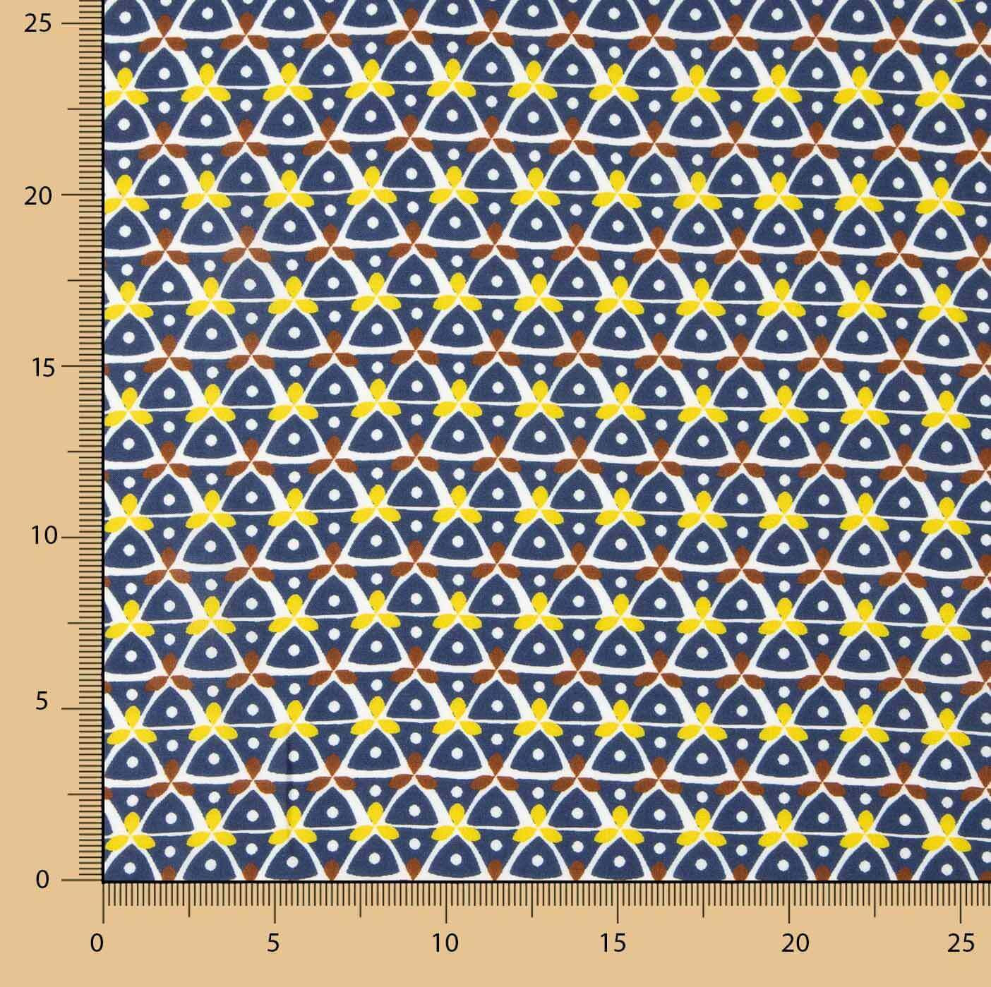 Bedruckte Viskose Kaleido Marineblau - Ribes y Casals