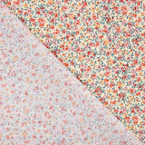 Popeline aus Bio-Baumwolle mit orangefarbenem und rotem Blumendruck - Ribes y Casals