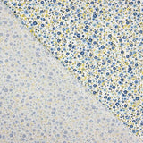Reststück Popeline aus Bio-Baumwolle mit „Tausend blaue Blumen“-Muster – verschiedene Maße x Breite 145 cm - Ribes y Casals