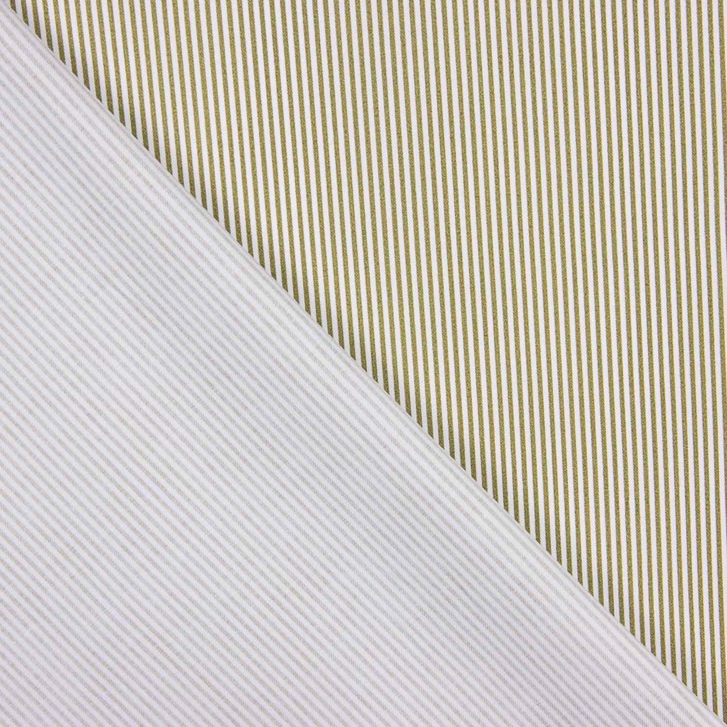 Bio-Baumwoll-Popeline Bio-Baumwolle Milli-Stripes Grün und Weiß - Ribes y Casals
