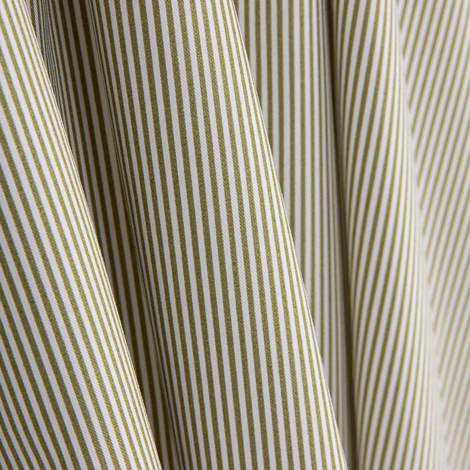 Bio-Baumwoll-Popeline Bio-Baumwolle Milli-Stripes Grün und Weiß - Ribes y Casals