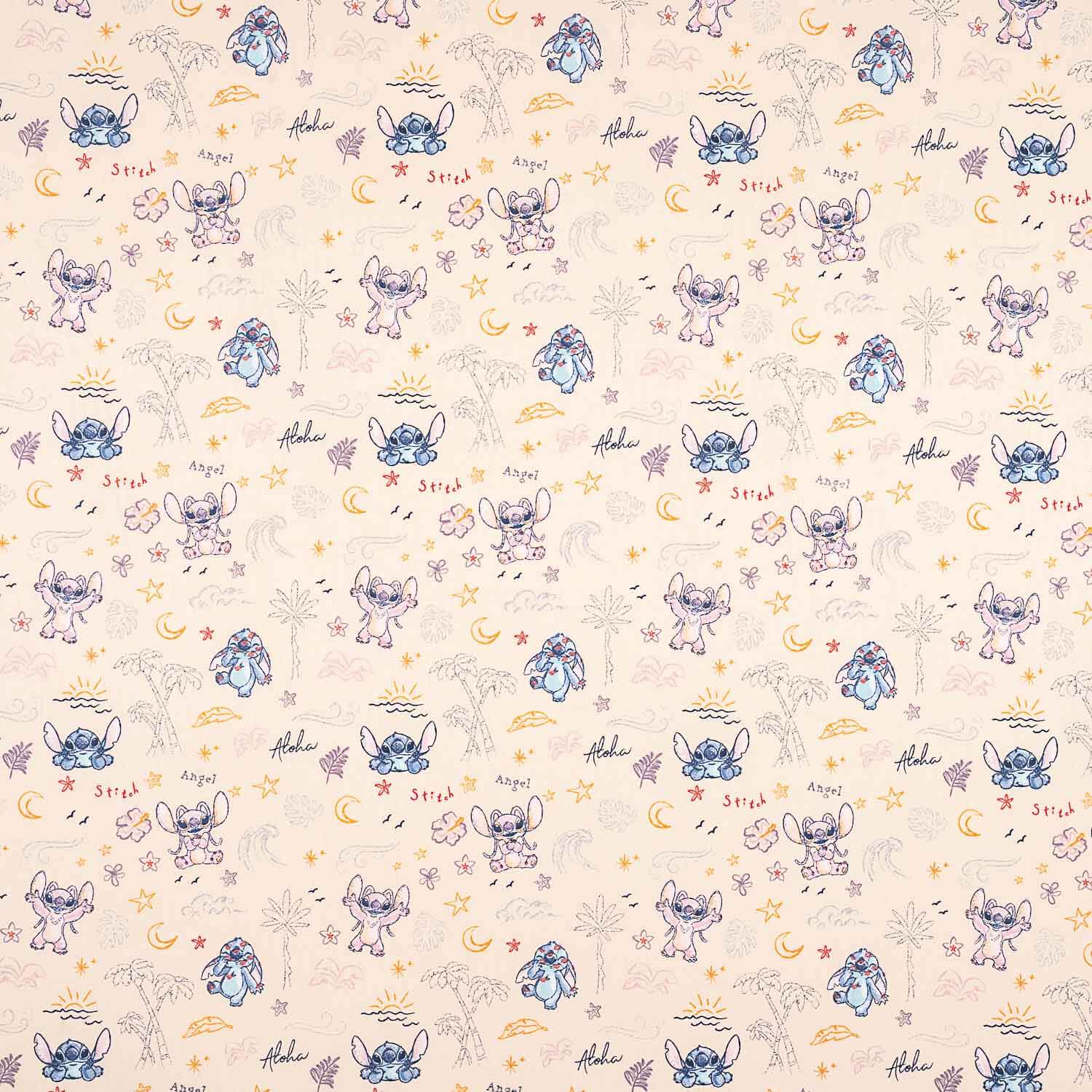 Stitch y Angel Bedruckte Baumwoll-Popeline - Ribes y Casals