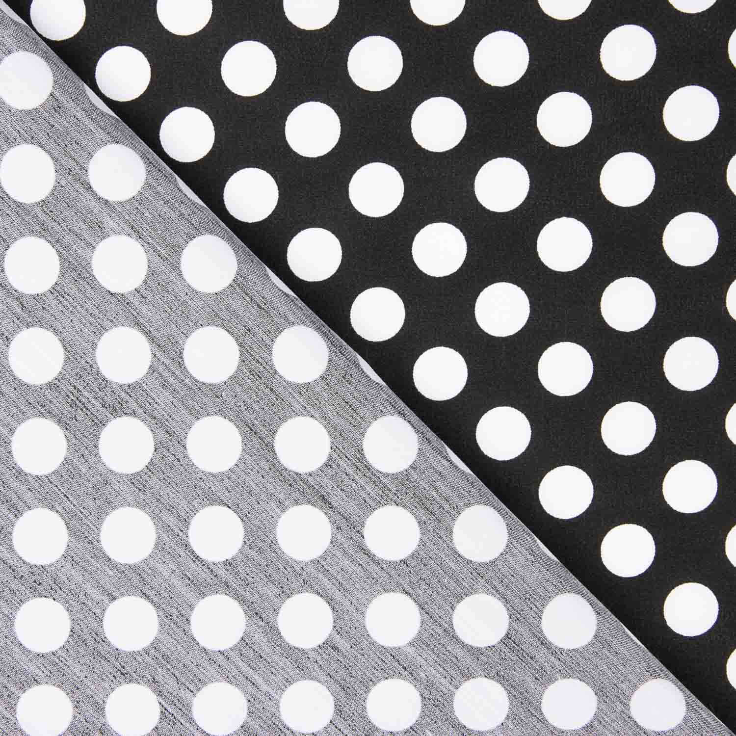 Flamenco Polka Dots Popeline Schwarzer Hintergrund 15mm - Ribes y Casals