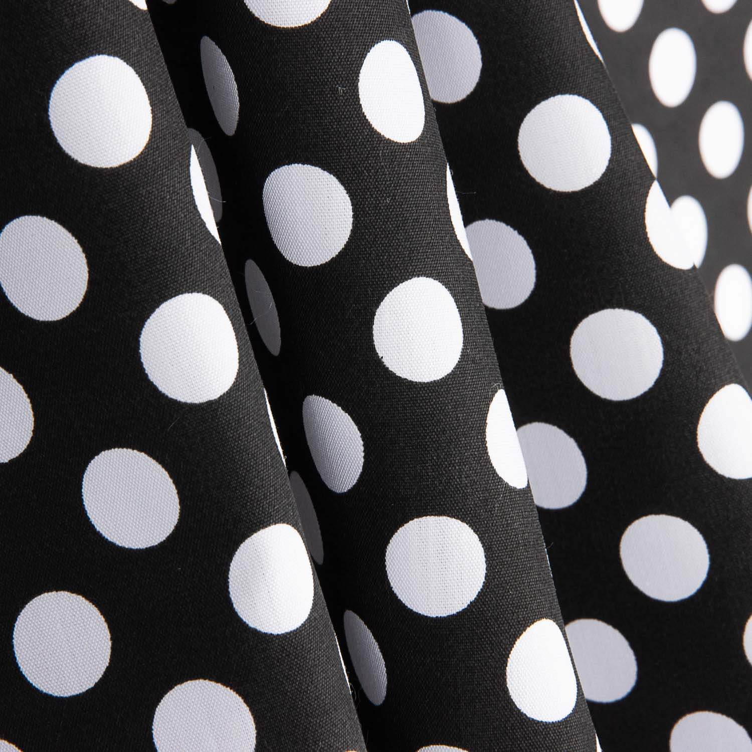 Flamenco Polka Dots Popeline Schwarzer Hintergrund 15mm - Ribes y Casals