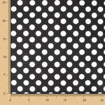 Flamenco Polka Dots Popeline Schwarzer Hintergrund 15mm - Ribes y Casals