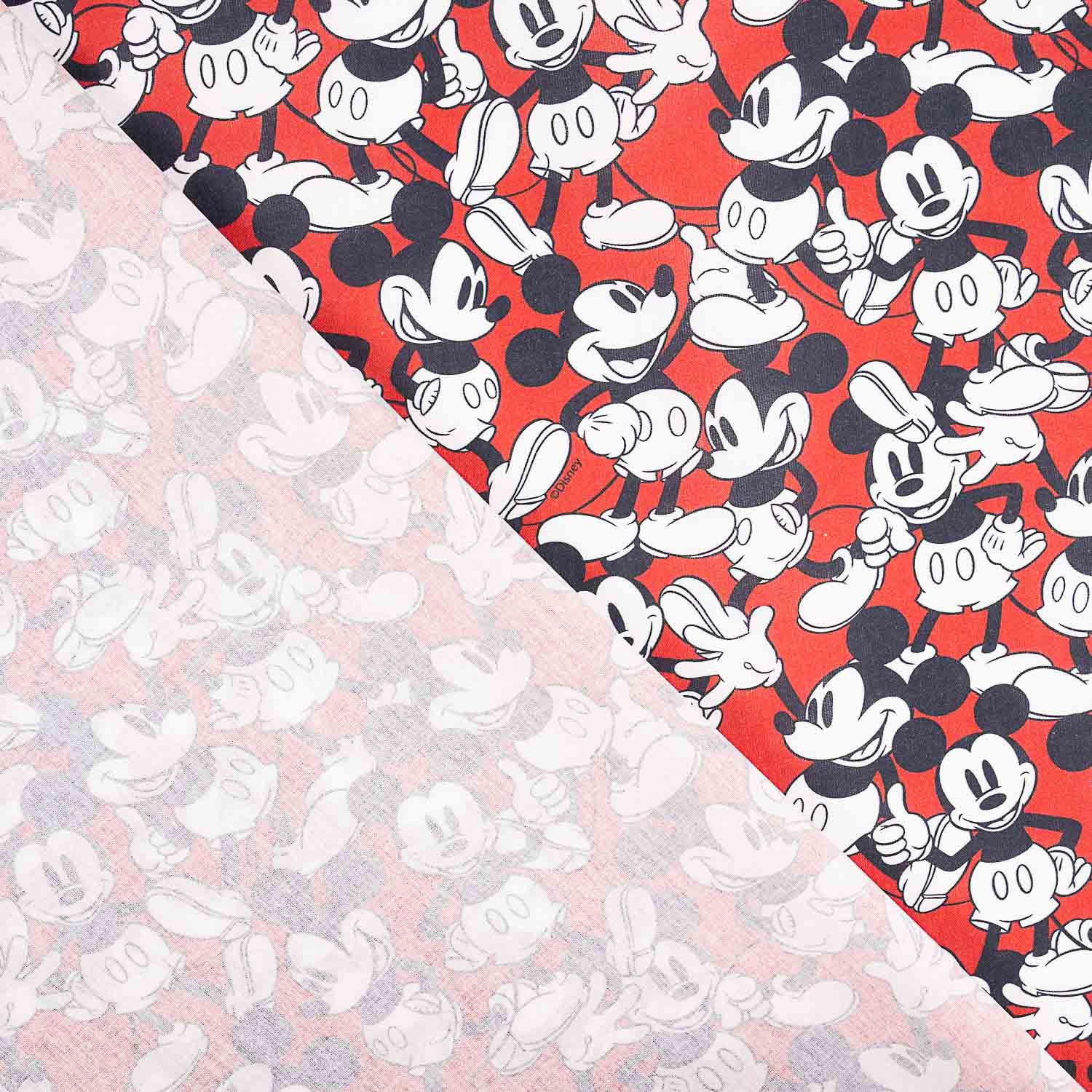 Mickey Mouse bedruckte Baumwollpopeline - Ribes y Casals
