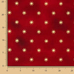 Weihnachts-Popeline Goldene Sterne in Rot - Ribes y Casals