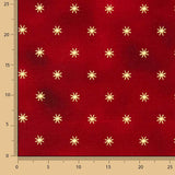 Weihnachts-Popeline Goldene Sterne in Rot - Ribes y Casals
