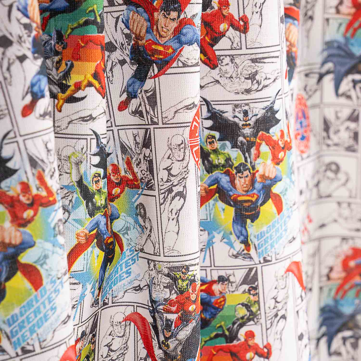 Bedruckte Baumwoll-Popeline DC Comics Superhelden - Ribes y Casals