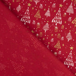 Bedruckte Popeline „Weihnachtsmuster Rot“ - Ribes y Casals