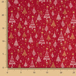 Bedruckte Popeline „Weihnachtsmuster Rot“ - Ribes y Casals