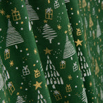 Bedruckte Popeline mit Weihnachtsmuster „Weihnachtswald“ in Grün - Ribes y Casals