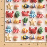 Kawaii-Baumwoll-Cretona mit Meeresboden-Motiv - Ribes y Casals
