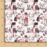 Japanische Geisha bedruckte Baumwollpopeline - Ribes y Casals