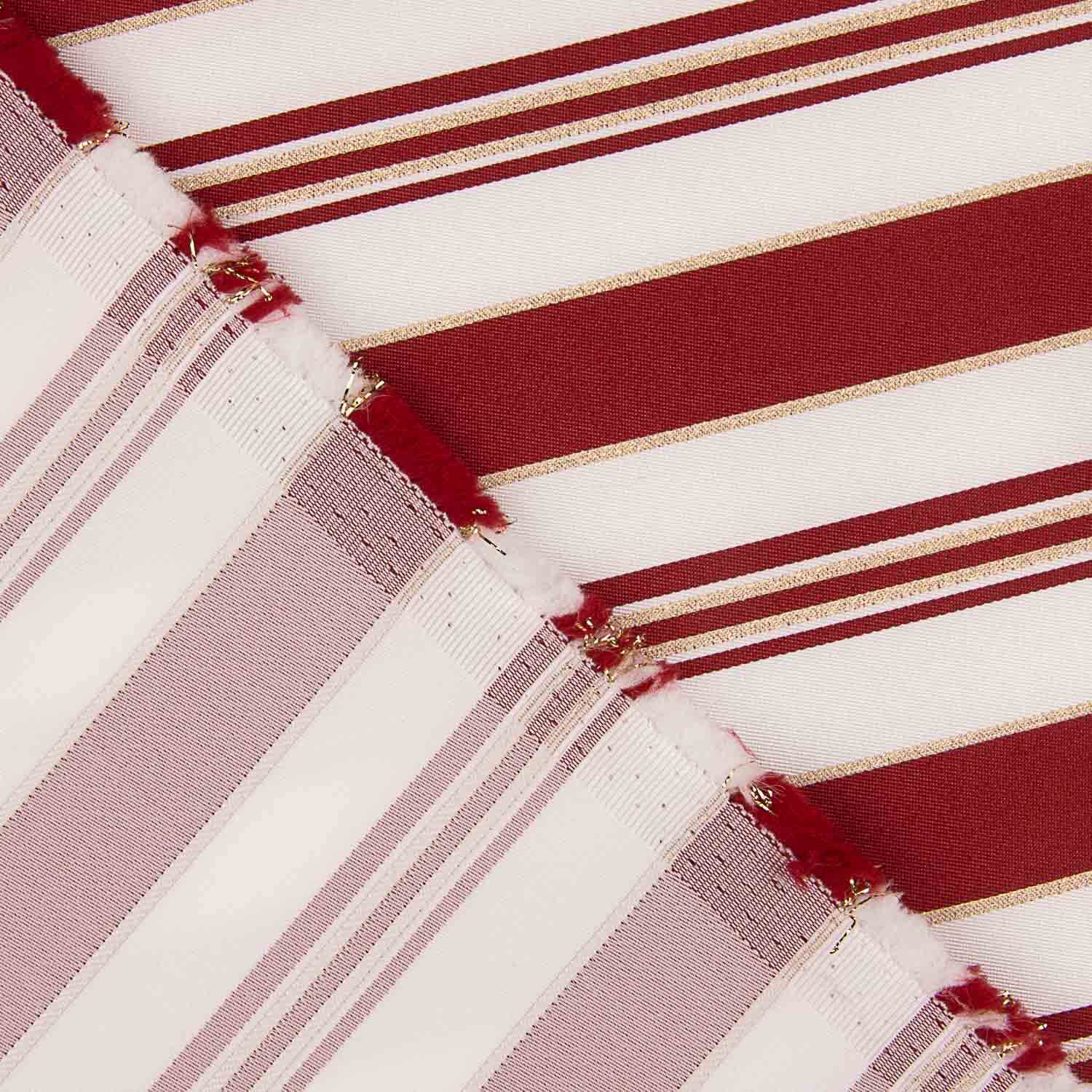 Flaches Polyester Gestreiftes Polyester Lurex Kastanienbraun und Gold - Ribes y Casals