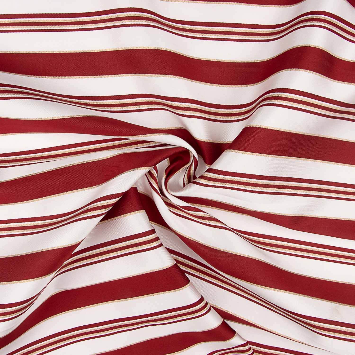 Flaches Polyester Gestreiftes Polyester Lurex Kastanienbraun und Gold - Ribes y Casals