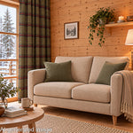 Canvas im Leinenstoff-Look mit Karos im Highlands-Stil, Grün-Khaki - Ribes y Casals