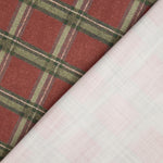 Canvas im Leinenstoff-Look mit Highlands-Karos in Dunkelrot - Ribes y Casals