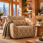 Canvas mit Leinenoptik, orientalisches Ikatmuster in Taupe - Ribes y Casals
