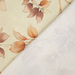 Canvas im Leinenstoff-Look mit Blättermuster „Herbstblätter“ Beige - Ribes y Casals