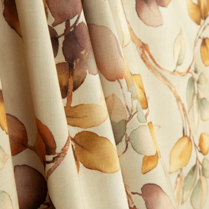 Canvas im Leinenstoff-Look mit Blättermuster „Herbstblätter“ Beige - Ribes y Casals