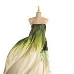 Grüner Satin mit Wasserfallmuster - Ribes y Casals