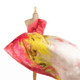 Satin Petunia Druck Beige - Ribes y Casals