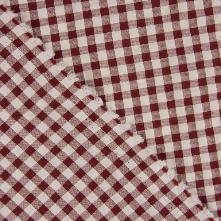 Seersucker Vichy-Karos in Granatrot - Ribes y Casals