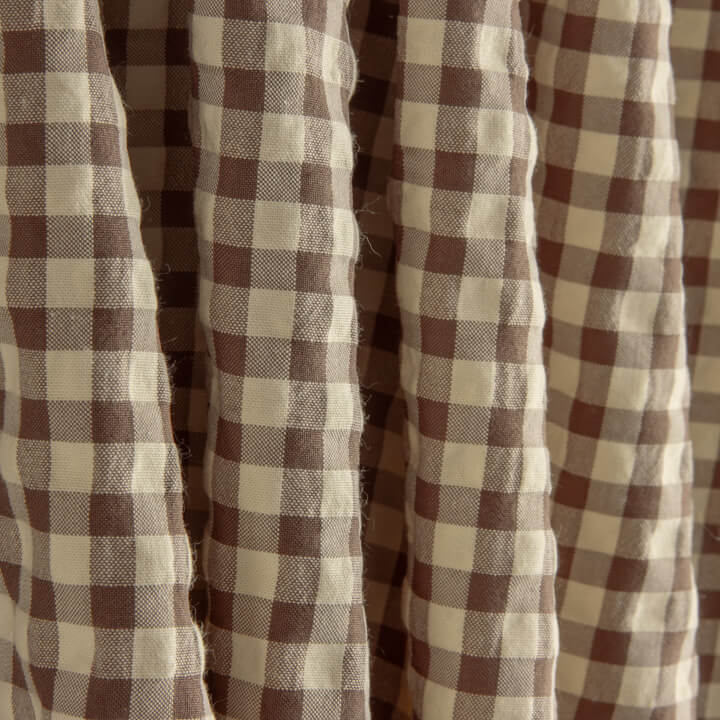 Seersucker mit Vichy-Karomuster in Beige und Braun - Ribes y Casals