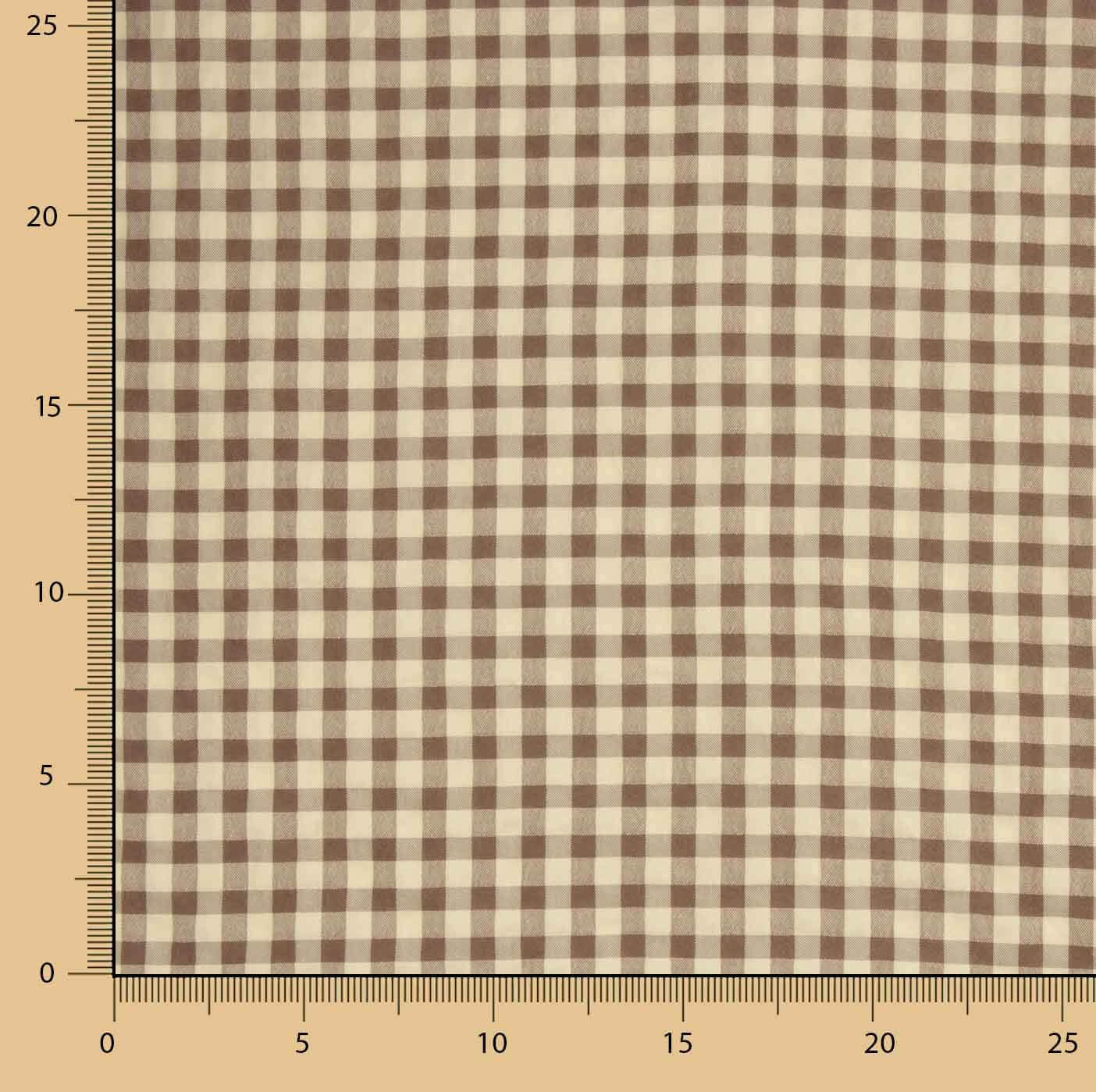 Seersucker mit Vichy-Karomuster in Beige und Braun - Ribes y Casals