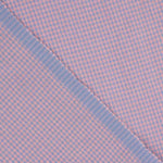 Seersucker-Popeline mit kleinen Karos in Blau und Rosa - Ribes y Casals