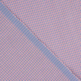 Seersucker-Popeline mit kleinen Karos in Blau und Rosa - Ribes y Casals
