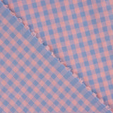 Popeline-Seersucker mit blau-rosa Karos - Ribes y Casals