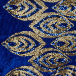 Blauer Samtstrick mit goldenen Pailletten - Ribes y Casals