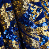 Blauer Samtstrick mit goldenen Pailletten - Ribes y Casals