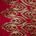 Roter Samtstich mit goldenen Pailletten - Ribes y Casals