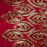 Roter Samtstich mit goldenen Pailletten - Ribes y Casals