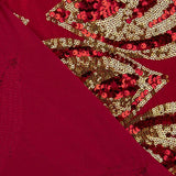 Roter Samtstich mit goldenen Pailletten - Ribes y Casals