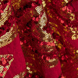 Roter Samtstich mit goldenen Pailletten - Ribes y Casals