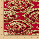 Roter Samtstich mit goldenen Pailletten - Ribes y Casals