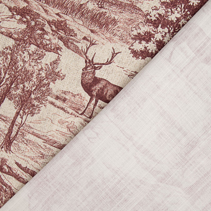 Canvas im Leinenstoff-Look „Bosque de Ciervos“ in Dunkelrot - Ribes y Casals