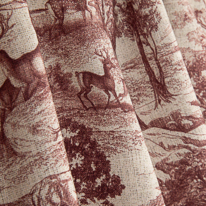 Canvas im Leinenstoff-Look „Bosque de Ciervos“ in Dunkelrot - Ribes y Casals