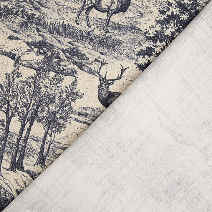 Canvas im Leinenstoff-Look „Bosque de Ciervos“ in Marineblau - Ribes y Casals