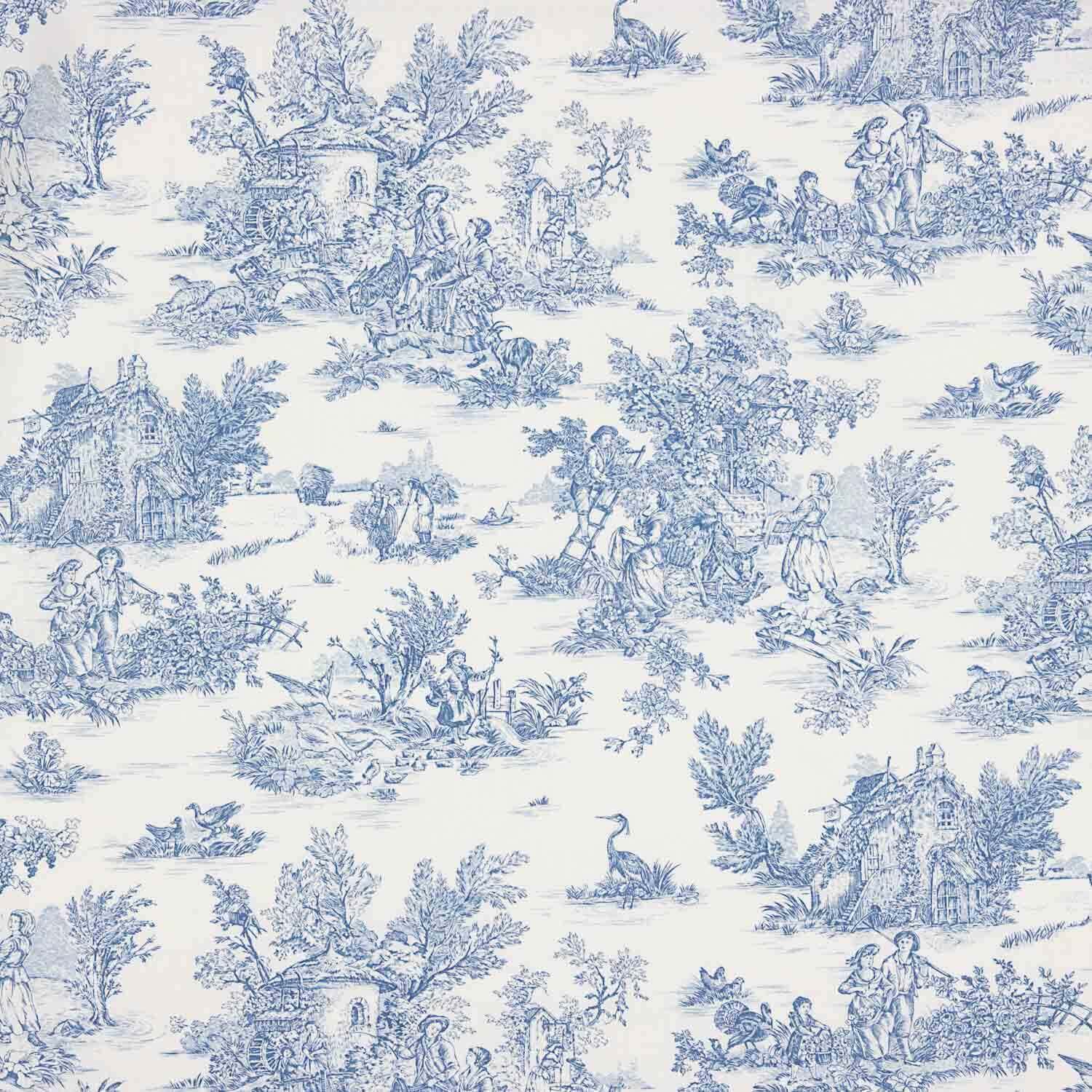 Toile de Jouy Baumwolllaken Blau - Ribes y Casals