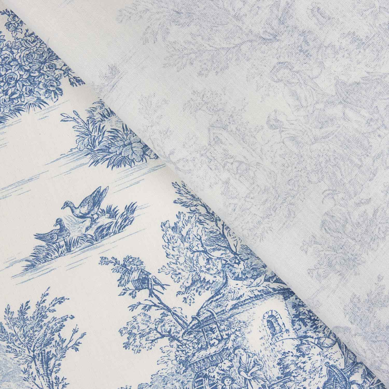 Toile de Jouy Baumwolllaken Blau - Ribes y Casals