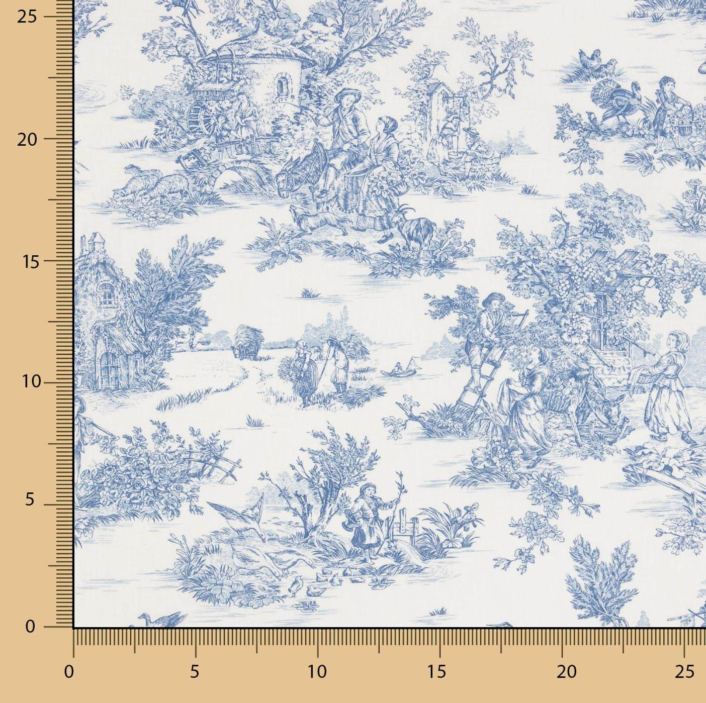 Toile de Jouy Baumwolllaken Blau - Ribes y Casals