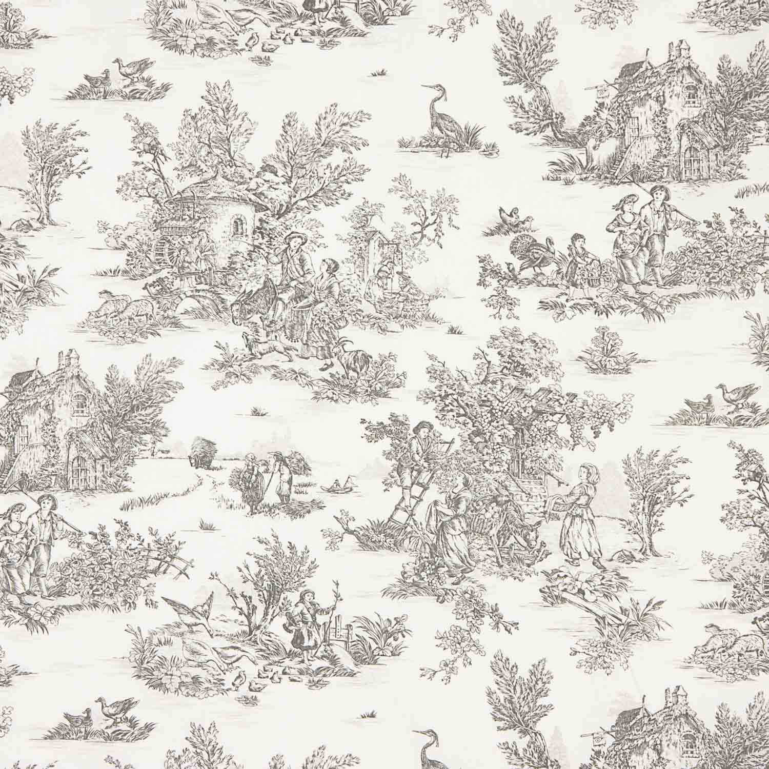 Toile de Jouy Baumwolllaken Grau - Ribes y Casals
