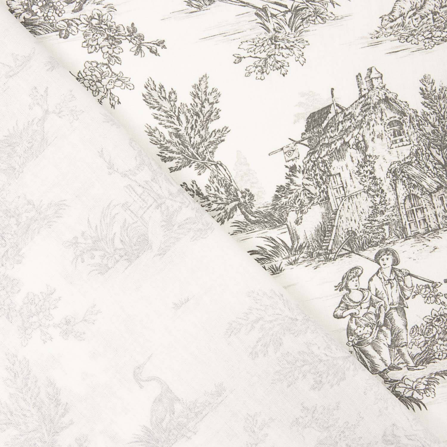 Toile de Jouy Baumwolllaken Grau - Ribes y Casals